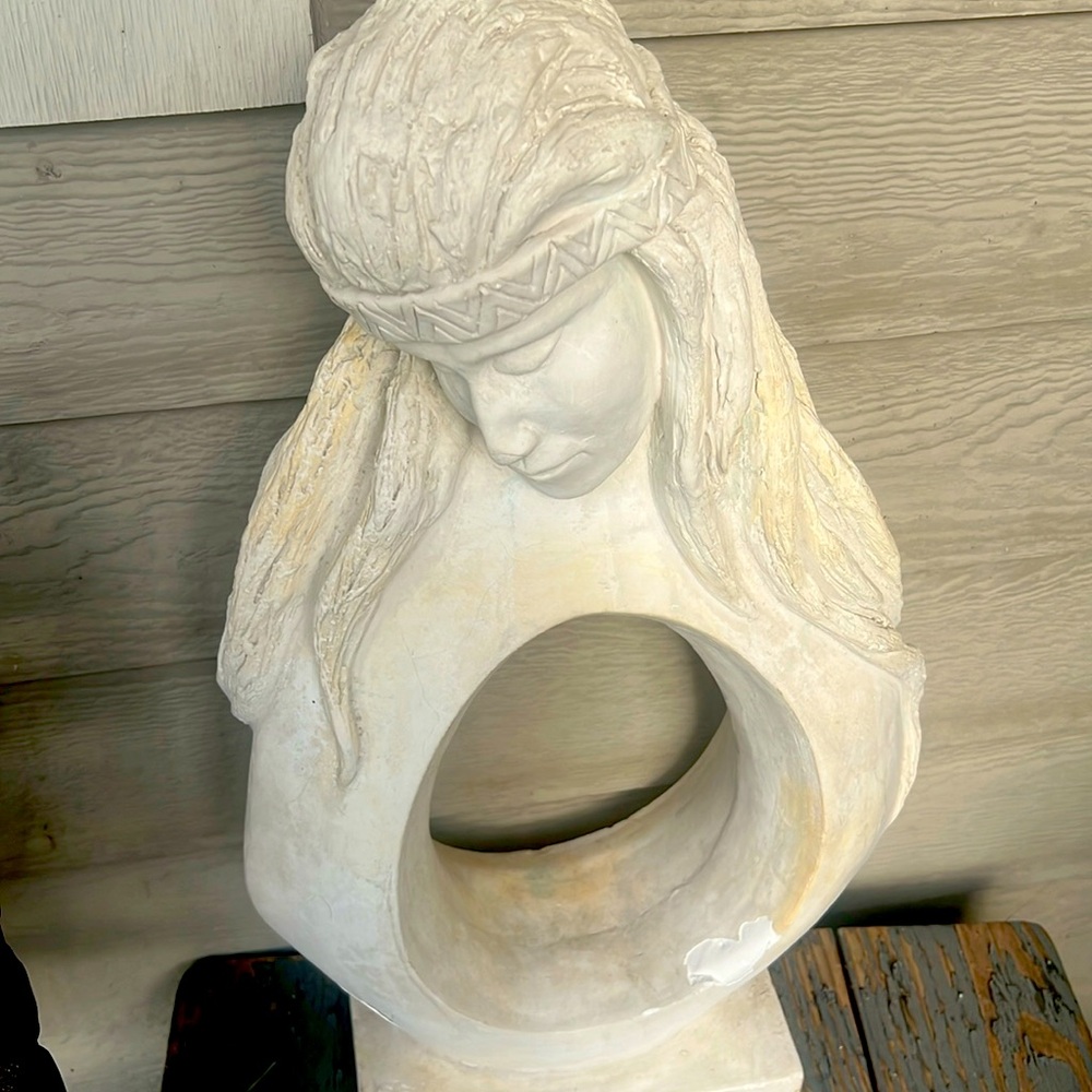 Indian Maiden Terracotta Clay Sculpture Vanguard Accents $300 Unique